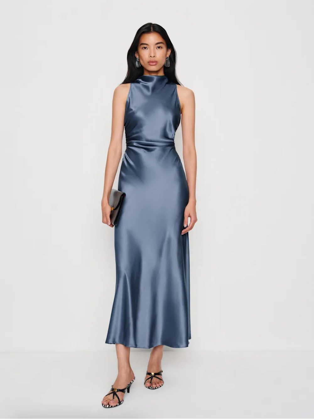 NWT Reformation Cassette Silk Dress in Cornflower in Size 2